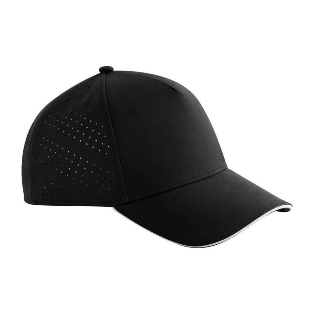 Beechfield Accelerate Baseball Cap / Black/White